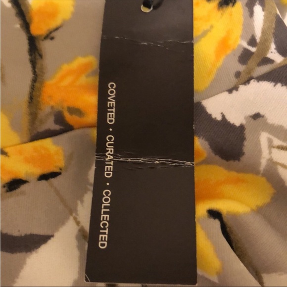 Lulus Grey and Yellow Floral Print Skater Dress Size Medium - Picture 7 of 8